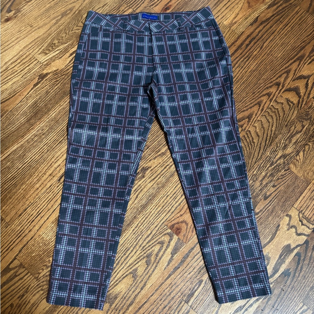 Simply Styled Purple/Navy Geometric Shape Ankle Dress Pants -size 14